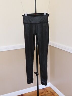 SPANX Black Faux Leather High-Rise Leggings